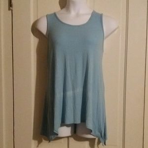 Faded Glory Blue ribbed Shark bite lounge tank